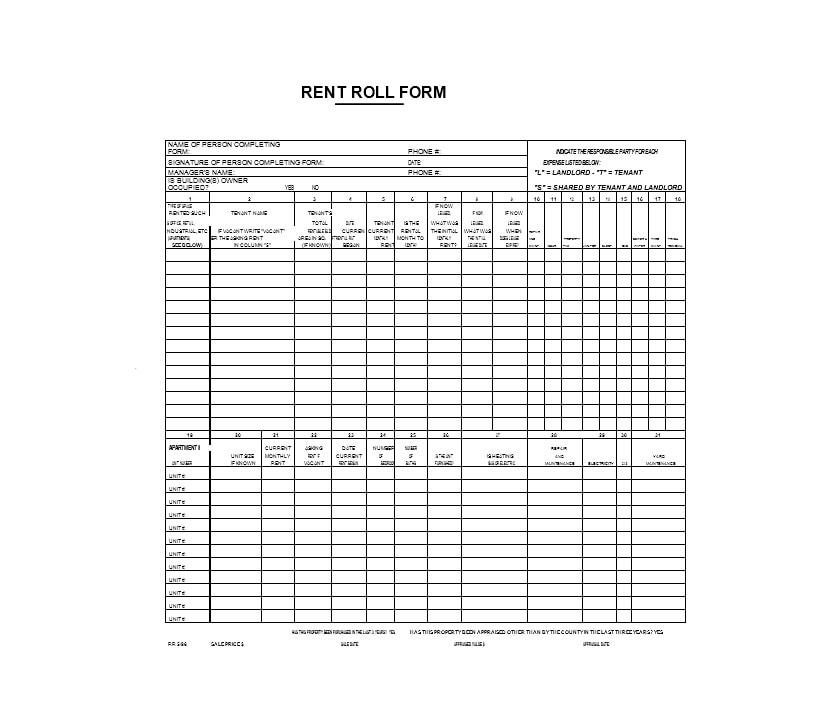 Rent Roll Template