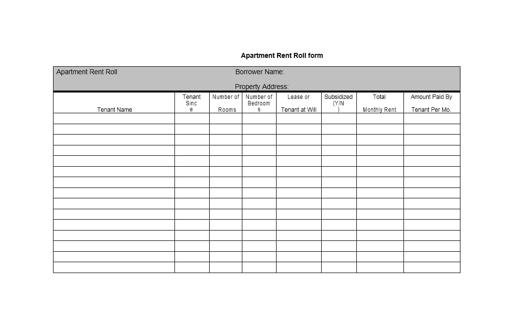 Rent Roll Template