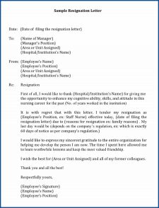 √ Free Printable Resignation Letter For Nurses