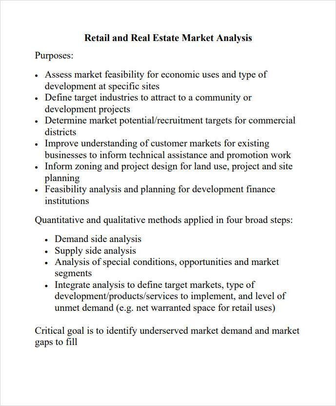 Retail and Real Estate Market Analysis Template