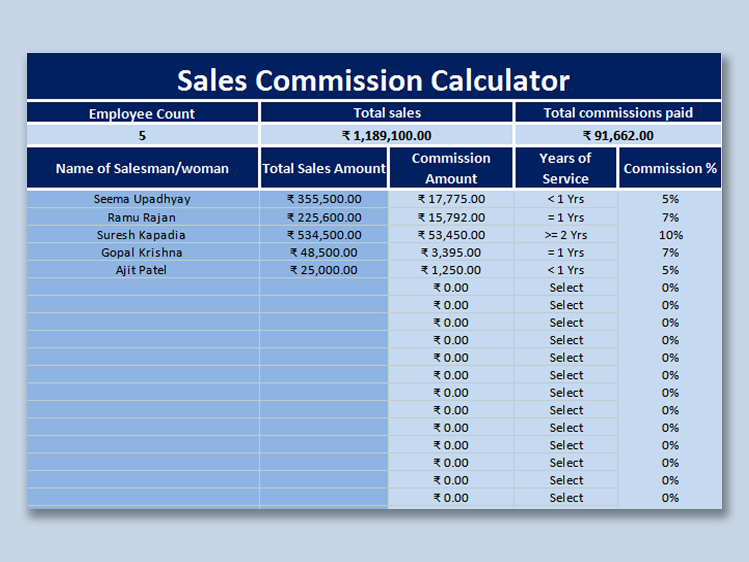 Sales Commission And Costing Calculator Template Sample