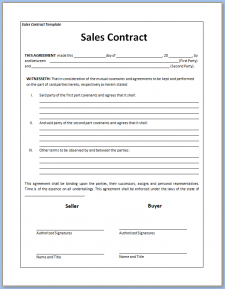 √ Free Printable Sales Contract Template