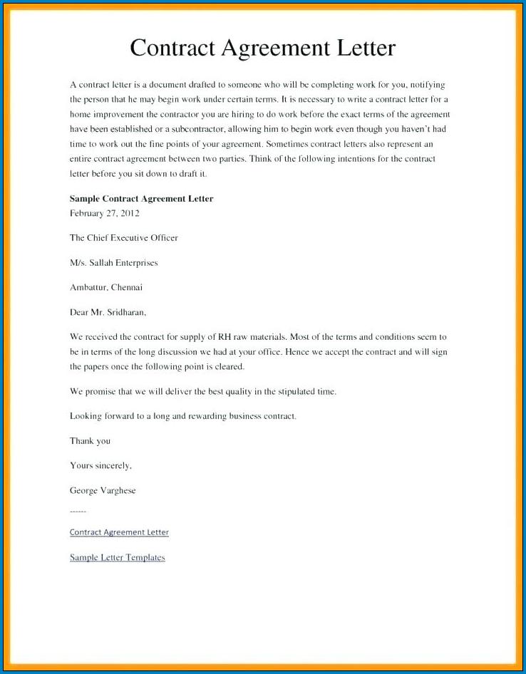  Free Editable Agreement Letter Between Two Parties