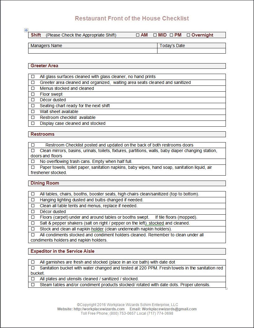 Sample of Bakery Employee Responsibility Sheet Template