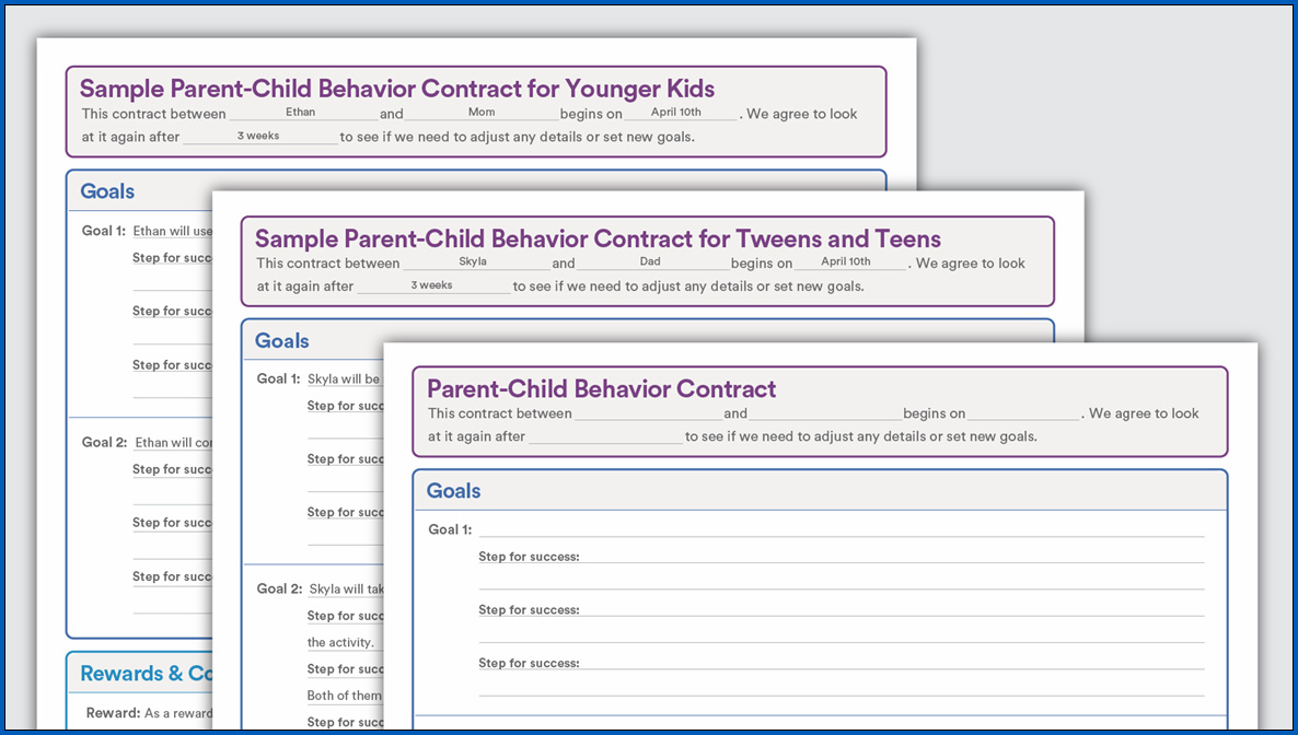 Sample of Behavior Contract for Teenager