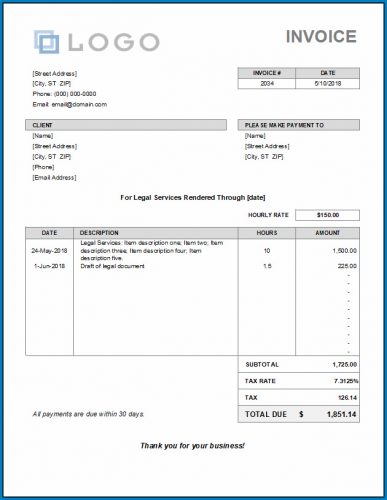 √ Free Printable Billing Invoice Template