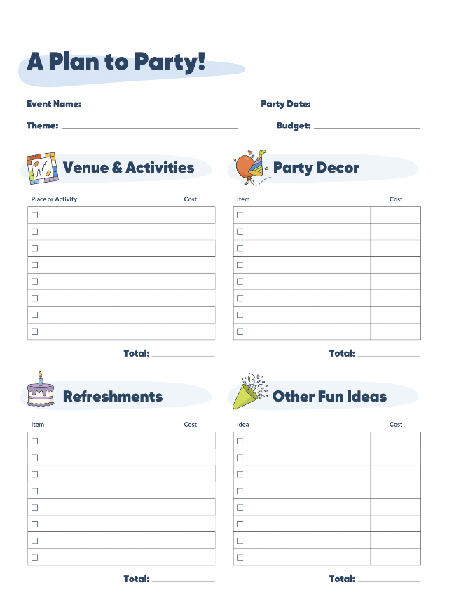 Sample of Birthday Money Management Template