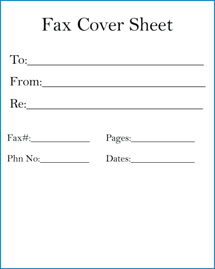 Sample of Blank Fax Cover Sheet Template