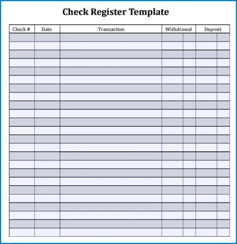 √ Free Printable Checkbook Register Template