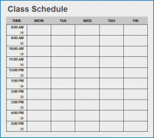 √ Free Printable College Class Schedule Template