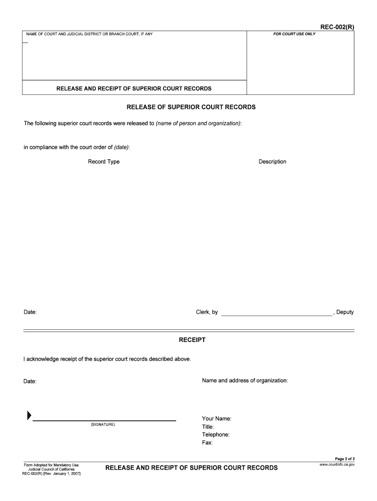 Sample of Court Payment Receipt Template