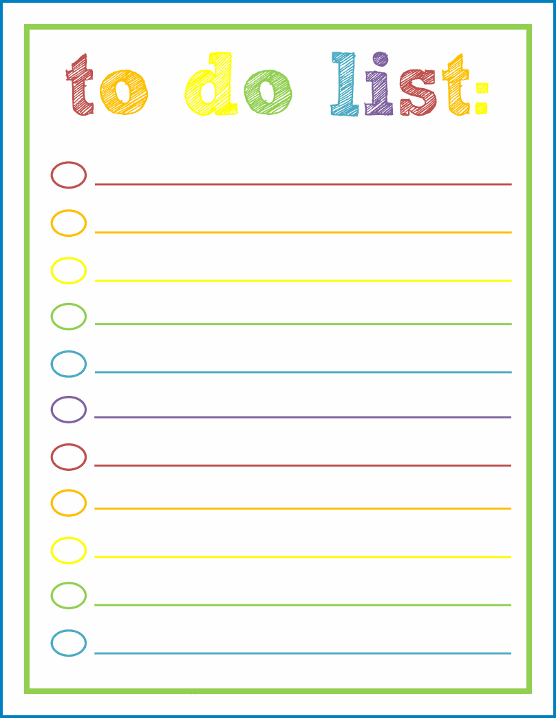 Sample of Cute To Do List Template