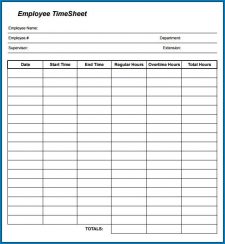 √ Free Printable Employee Time Sheet Form