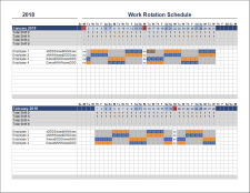 Sample of Employee Work Rotation Schedule Template