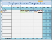 √ Free Printable Excel Employee Schedule Template