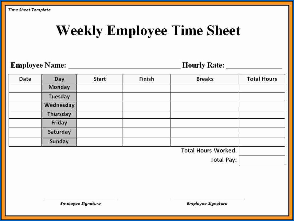  Free Printable Time Sheets PDF Templateral