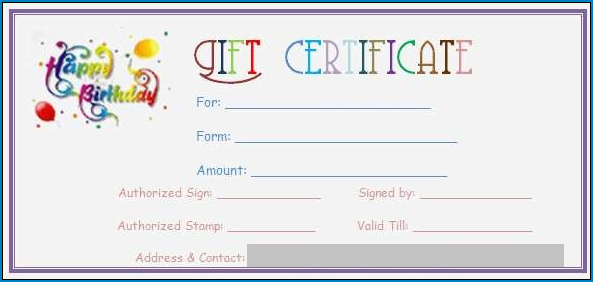 Sample of Gift Certificate Template Word