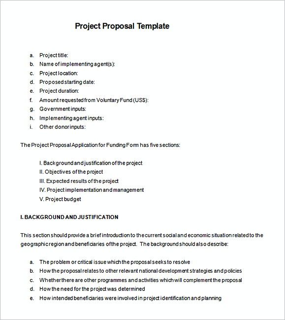 Sample of Governmental Project Proposal Template