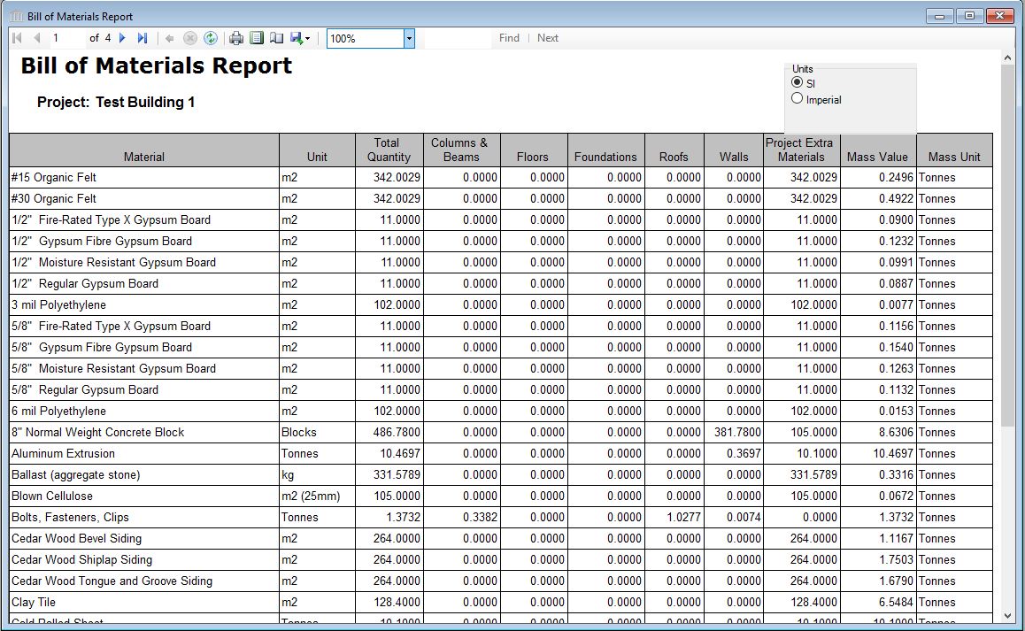 Sample of House Construction Bill of Material Template