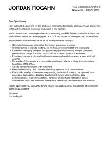 Sample of Information Technology Manager Cover Letter Template