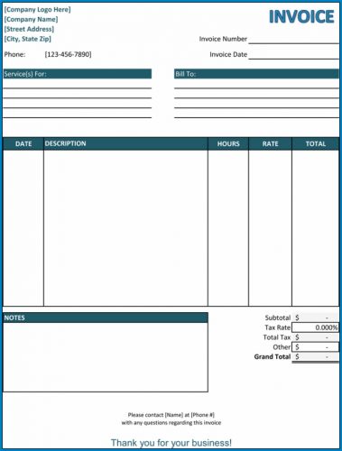 √ Free Printable Invoice Template Excel