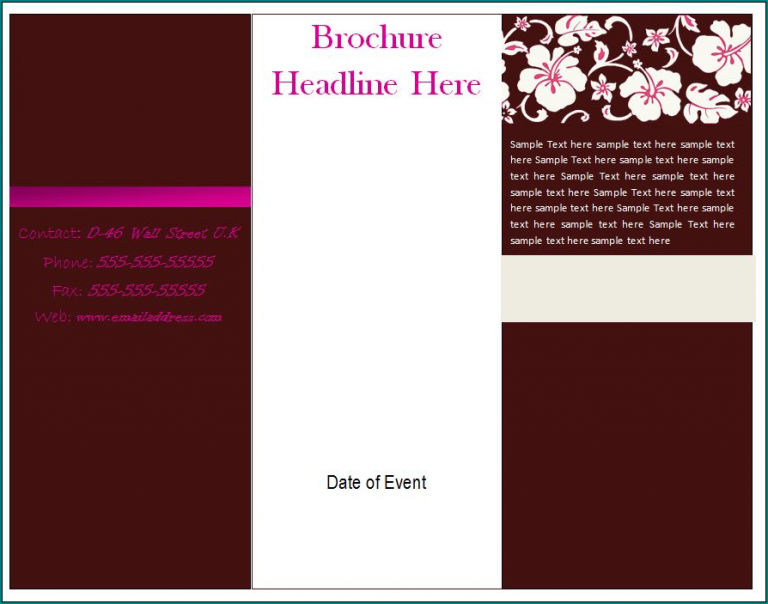 Sample of Leaflet Template Word x