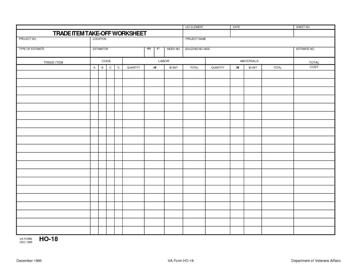 Sample of Material Quantity Record Sheet Template