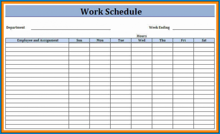 √ Free Printable Monthly Employee Schedule Template Excel