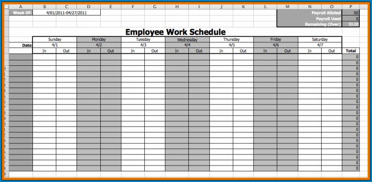 √ Free Editable Monthly Work Schedule Template