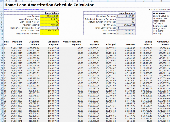 √ Mortgage Amortization Schedule Excel Template