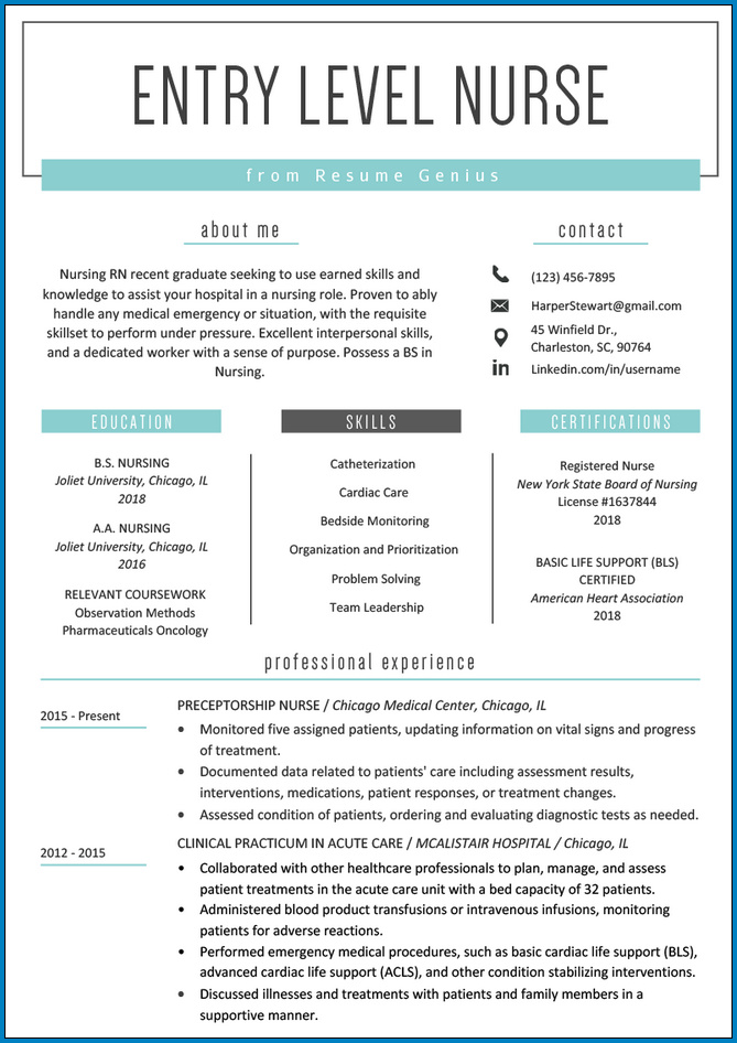 Sample of Nursing Resume Template