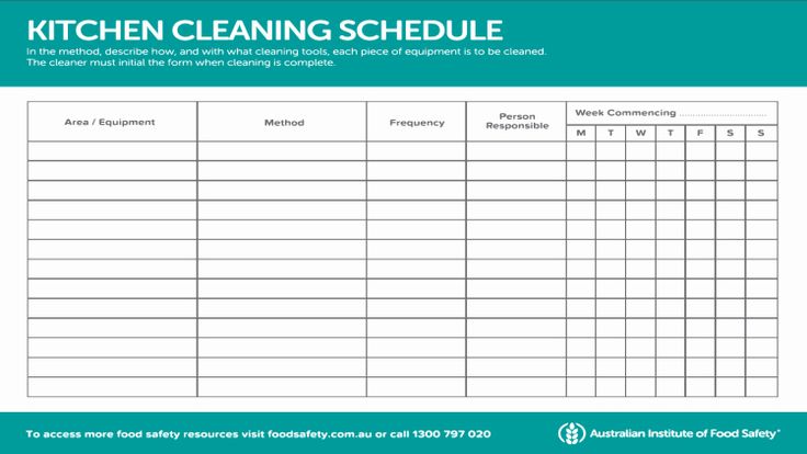 Sample of Office Sanitizing Schedule Template