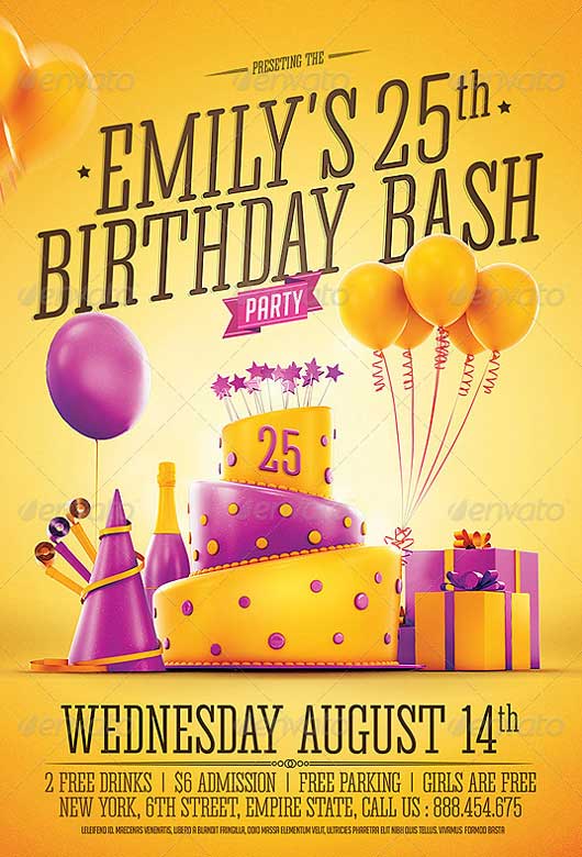 Sample of Party Invitation Flyer Template