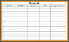 √ Free Printable Phone List Template