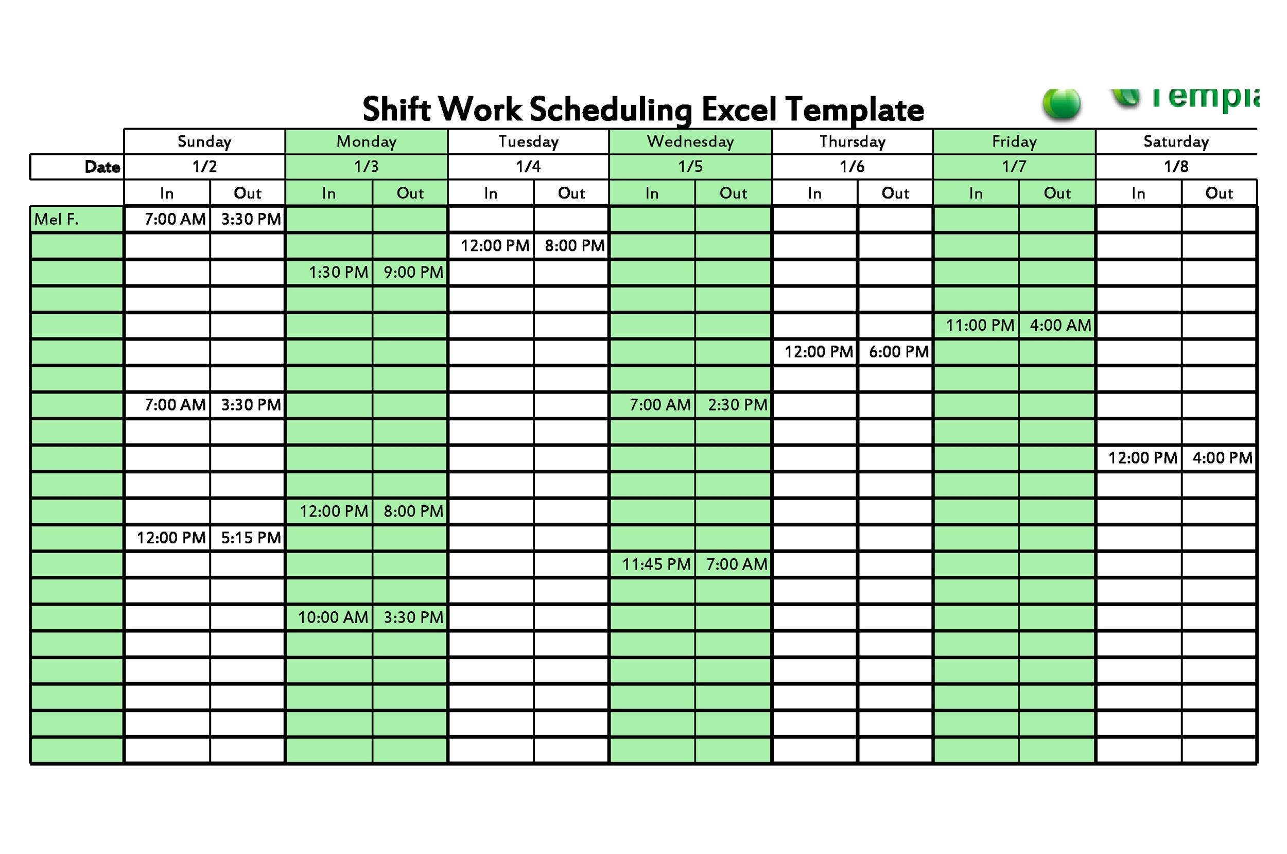 Get Hour Shift Schedule Template