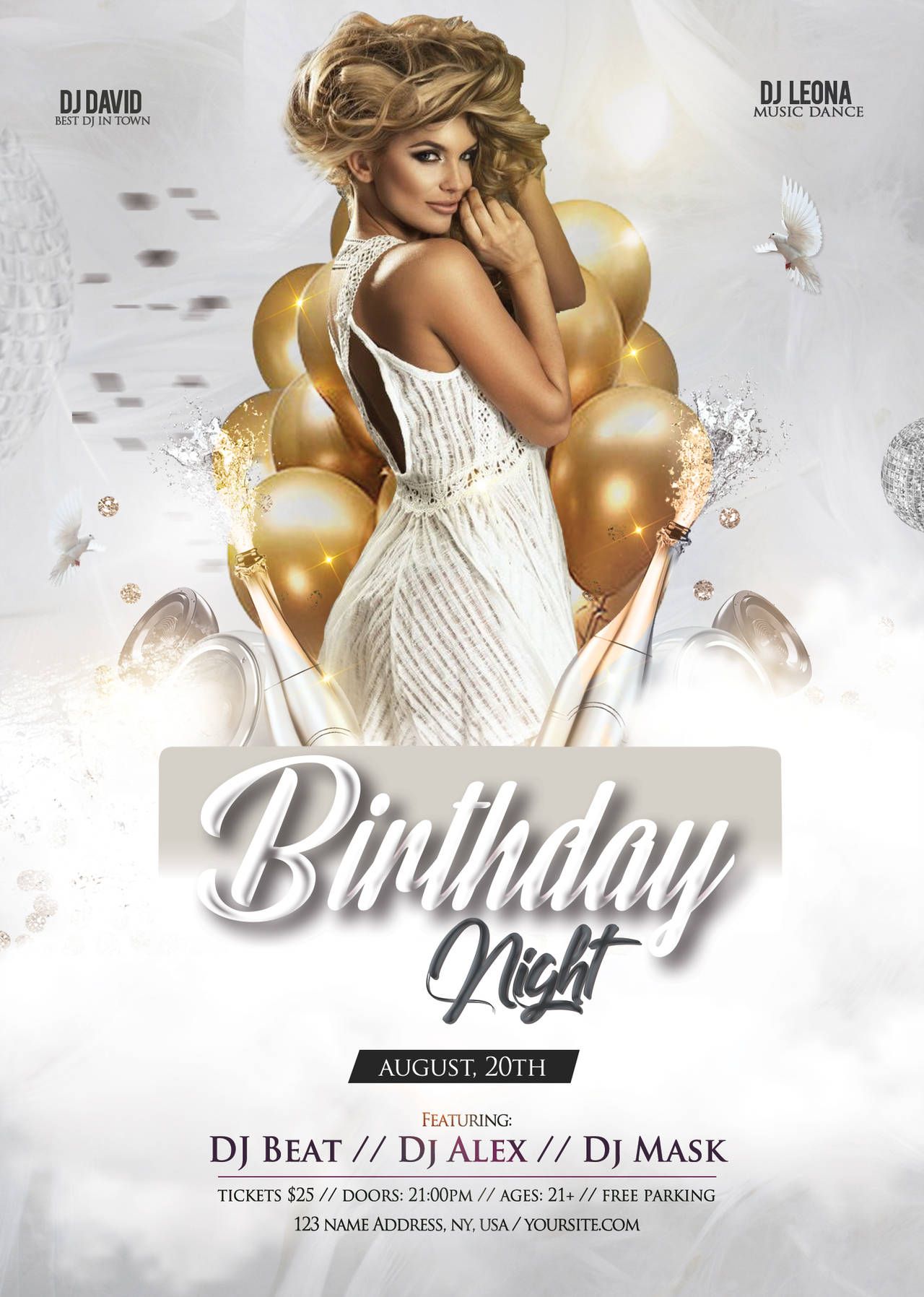 Sample of Printable Birthday Party Flyer Template