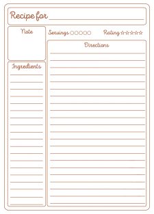 Sample of Printable Blank Recipe Card Template | Templateral