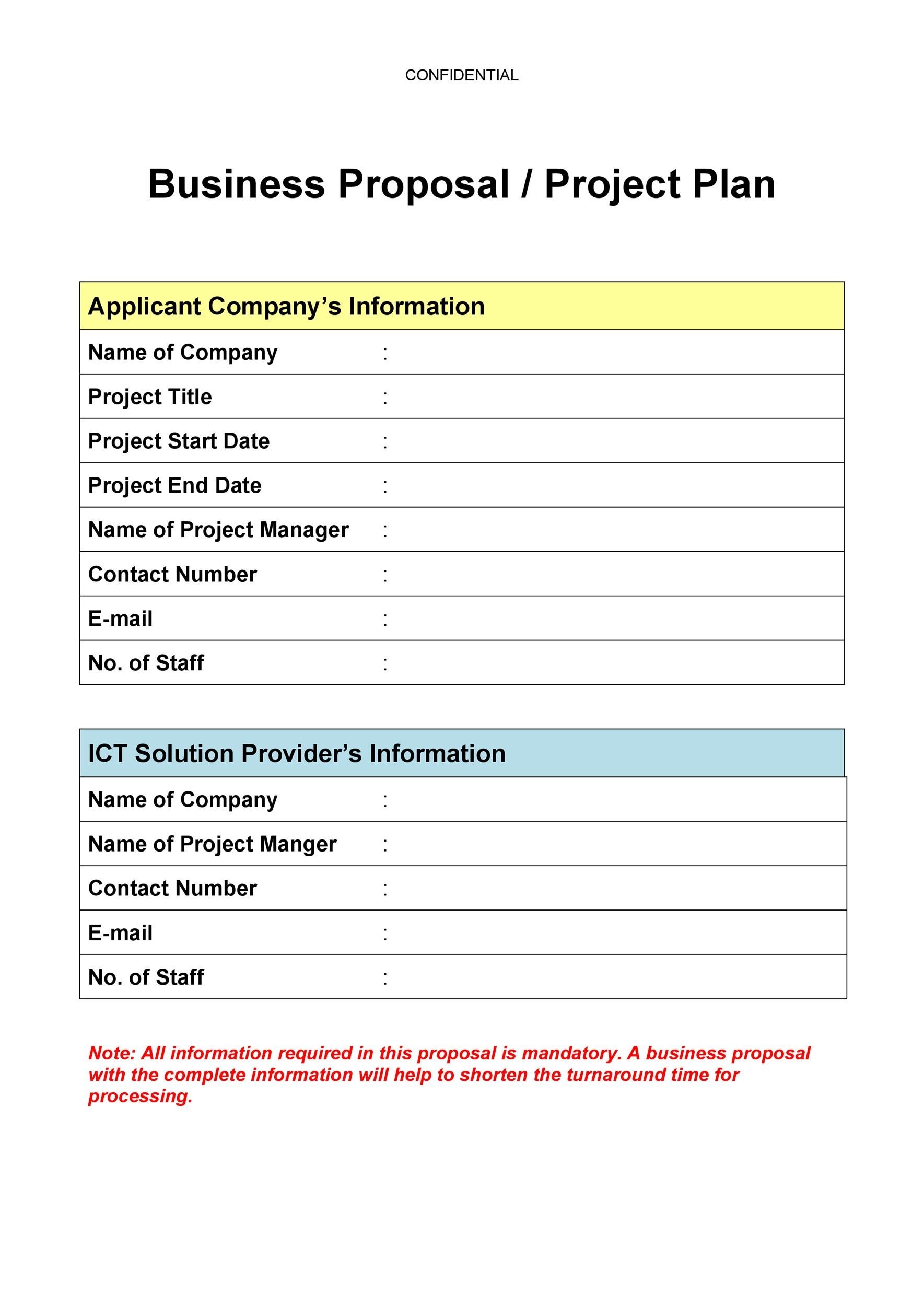 Sample of Printable Business Proposal Template