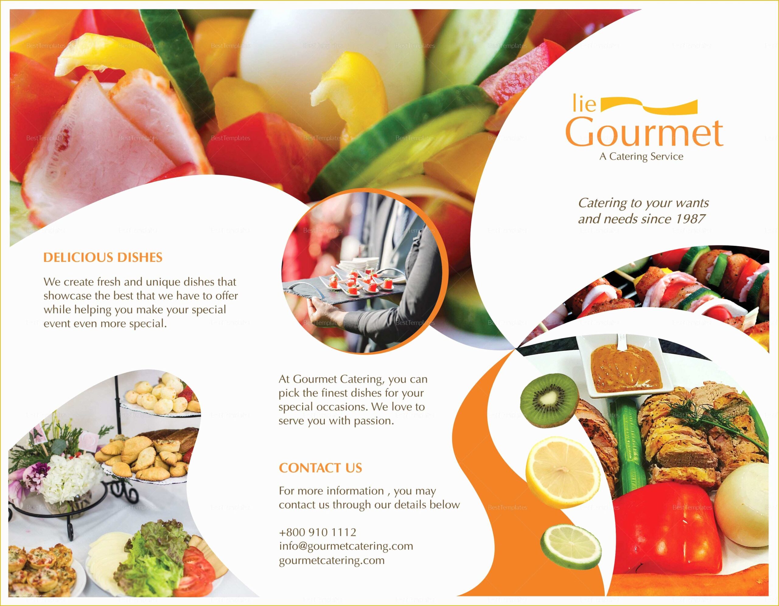 catering flyers templates free of Catering Brochure Design Template in PSD Word Publisher