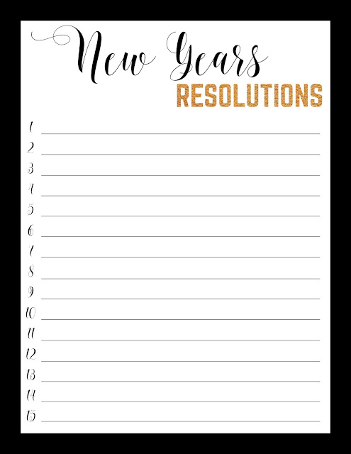 Sample of Printable New Years Resolution Template