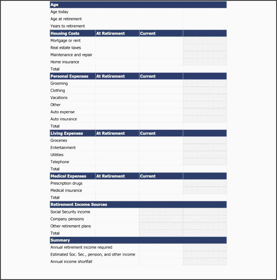 Make Free Retirement Financial Planner In Excel jeKs Awesome retirement planning worksheet template and free retirement