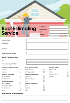 Sample of Printable Roof Estimate Template