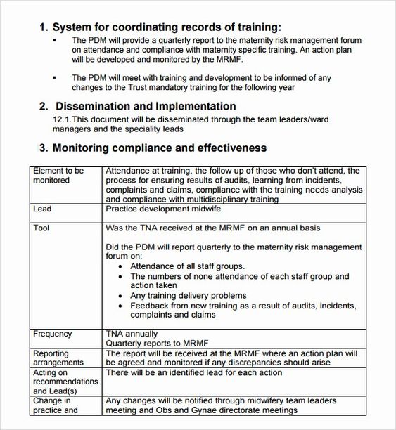 Sample of Printable Statement of Compliance Template