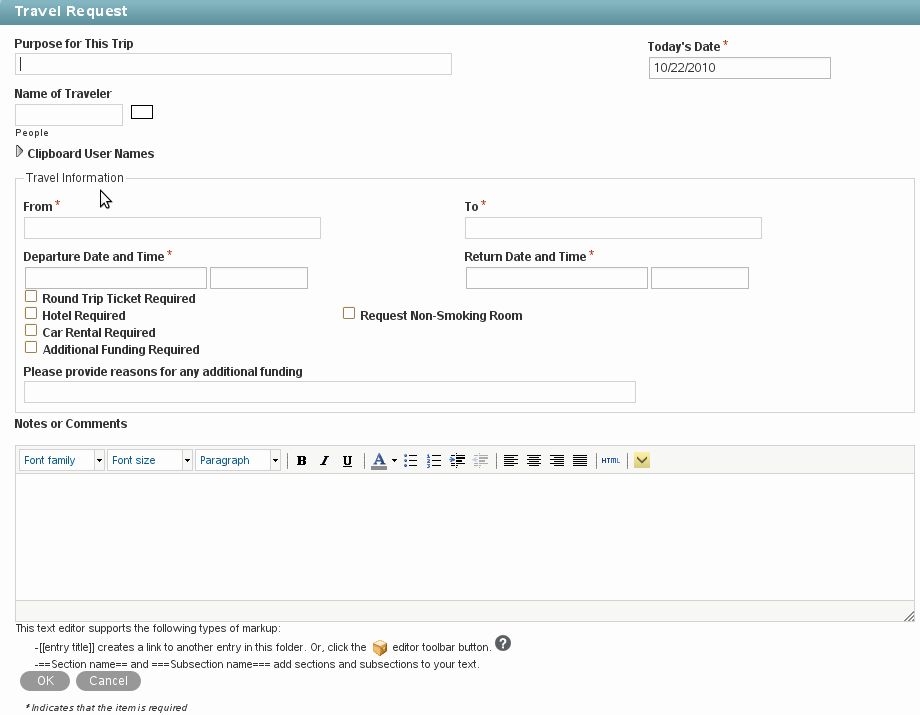 Sample of Printable Travel Advance Request Form