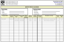 Sample of Printable Vehicle Log Book Template