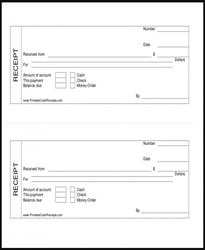 √ Free Printable Receipt For Cash Payment Template