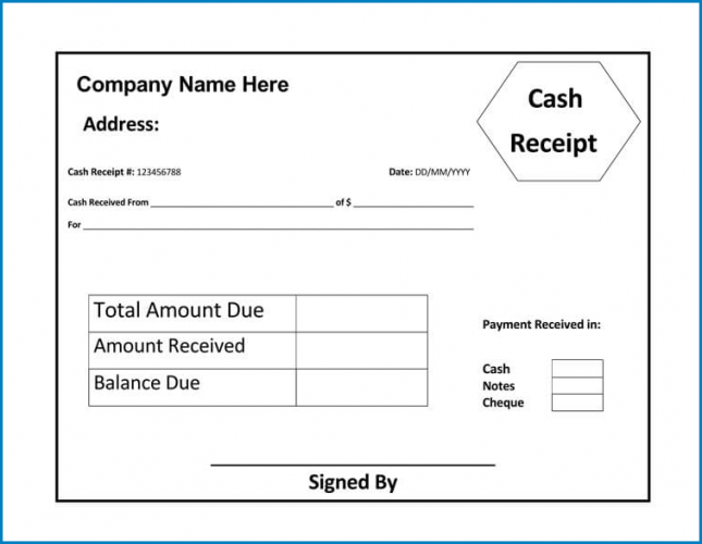 √ Free Printable Receipt Template Word