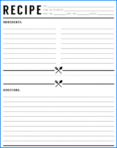 √ Free Printable Recipe Template For Word