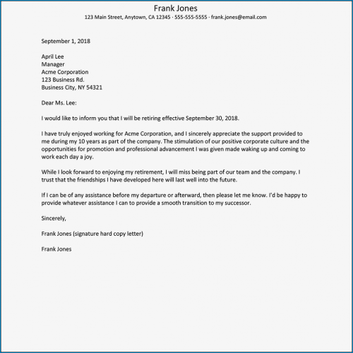 √ Free Printable Resignation Letter Template Word