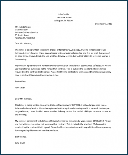 √ Free Printable Service Agreement Letter Template